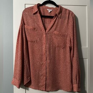 Leopard print button up blouse